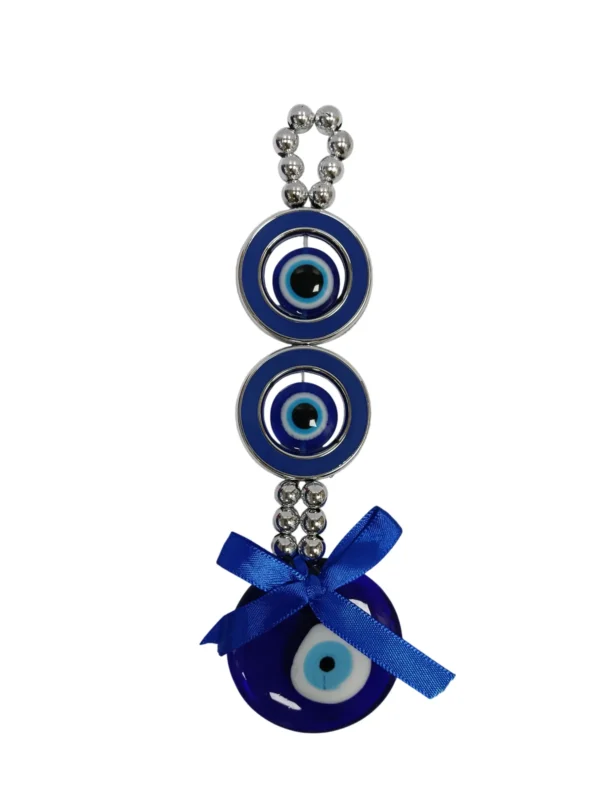 Evil Eye Protection Charm with Blue Ribbon (7x1x20 cm)