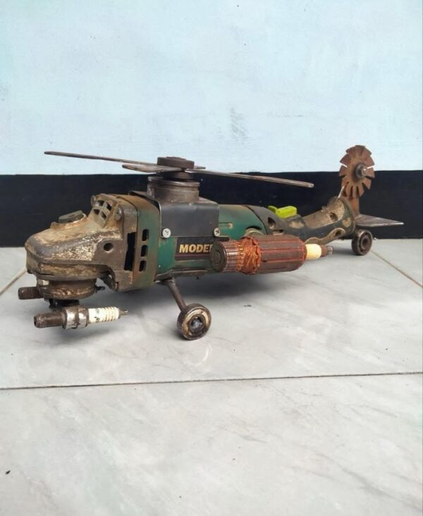 Industrial Helicopter Sculpture