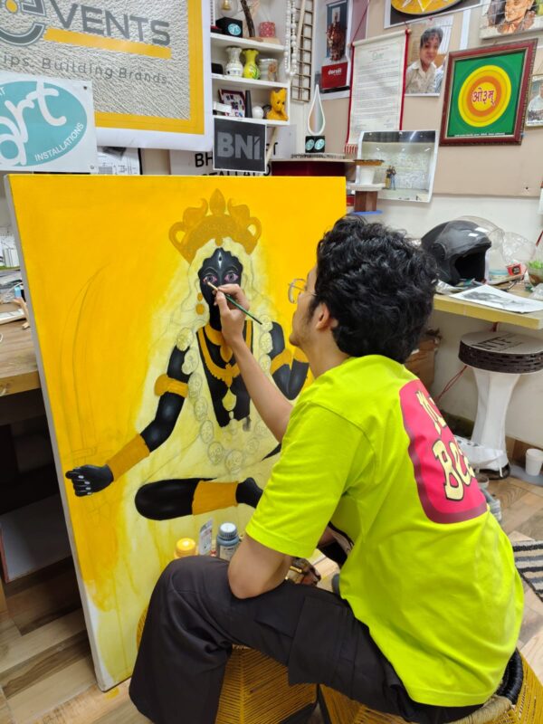 Traditional Goddess Kali Canvas Painting