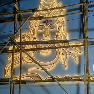 Lord Shiva Neon Outline Installation