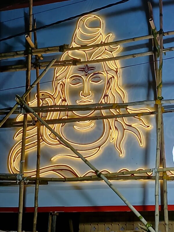 Lord Shiva Neon Outline Installation