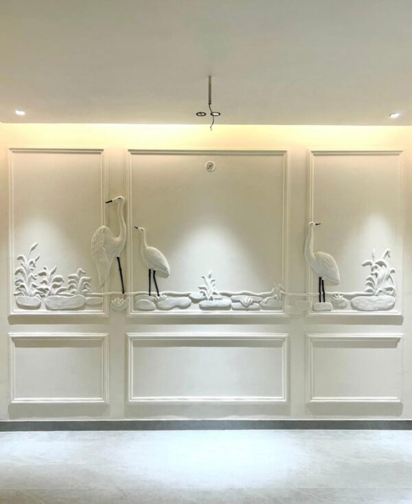 Heron Garden Relief Wall Art