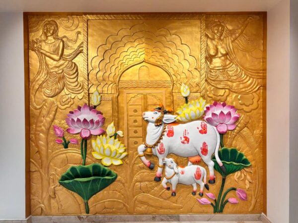 Sacred Kamdhenu Relief Mural