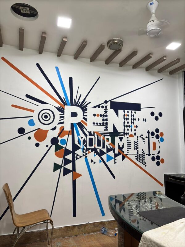 "Open Your Mind" Abstract Office Mural